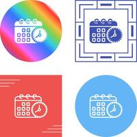 Calendar with clock Vector Icon
