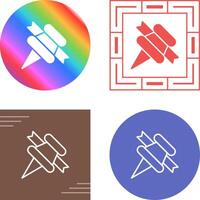 Pushpin with ribbon Vector Icon