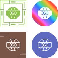 Icono de vector de 360 grados