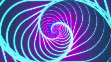 4k Looping Background. Pink and blue glowing abstract futuristic infinite spiral 3d. video