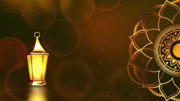 islamico sfondo con oro lanterna e modello video
