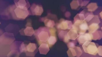 Abstract bokeh background animation with gently flickering defocused warm bokeh light hexagons. This elegant motion background is full HD and a seamless loop. video