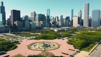 aéreo Visão do uma famoso dentro Chicago centro da cidade video