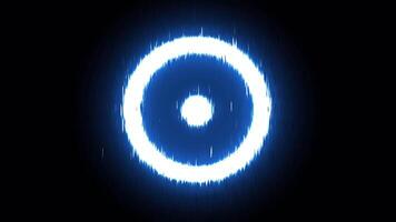 azul círculo energia animação. abstrato luz volta em loop animado. video