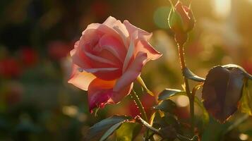 AI generated Vibrant Pink Peony in Full Bloom Bathed in Soft Side Light A Macro CloseUp photo