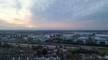 Aerial Footage of Central Hatfield City Hertfordshire of England, United Kingdom During Sunset. March 9th, 2024 video