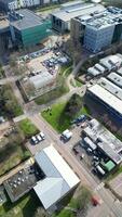 High Angle Vertical and Portrait Style Footage of Central Hatfield City of Hertfordshire England, United Kingdom, March 9th, 2024 video