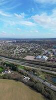 High Angle Vertical and Portrait Style Footage of Central Hatfield City of Hertfordshire England, United Kingdom, March 9th, 2024 video