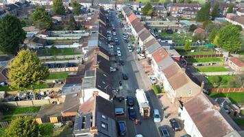 Aerial View of Residential Homes at Luton City of England UK. video