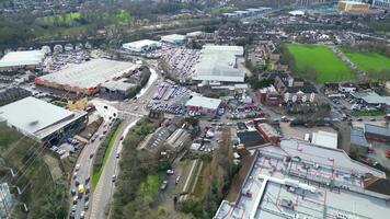 hoch Winkel Aussicht von zentral Watford Stadt von England großartig Großbritannien. März 3., 2024 video