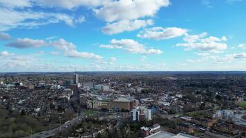 Alto ângulo Visão do central watford cidade do Inglaterra ótimo bretanha. marcha 3º, 2024 video