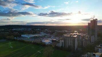 hoch Winkel Aussicht von zentral Watford Stadt von England großartig Großbritannien. März 3., 2024 video