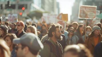 AI generated Diverse Group Engages with Modern Office Tech in CloseUp Shot with 50mm Lens photo