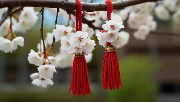 AI generated The cherry blossom symbolizes love and growth in Japanese culture generated by AI photo