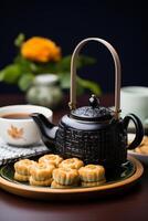 AI generated Homemade tea, hot drink, steamed, freshness, still life, elegance generated by AI photo