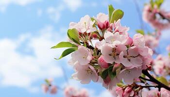 AI generated Freshness and beauty in nature springtime blossoms in vibrant colors generated by AI photo