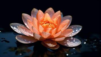 AI generated Beauty in nature, a single flower tranquil reflection generated by AI photo