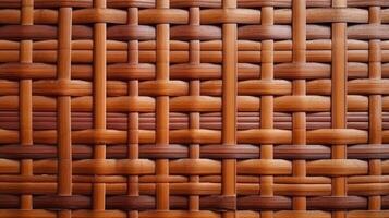 AI generated Brown bamboo weave texture, a nature background with handicraft charm. Ai Generated. photo