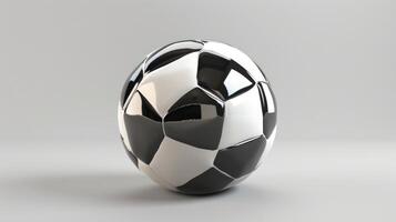 ai generado explorar el complejidad de un 3d prestados fútbol pelota, dónde innovador tecnología Satisface el del mundo más amado deporte. ai generado. foto