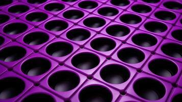 AI generated Chic purple construction plate adorned with bold black circles, a stylish and modern statement. Ai Generated. photo