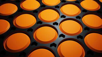 AI generated Dynamic orange construction plate adorned with bold black circles, a vibrant industrial statement. Ai Generated. photo