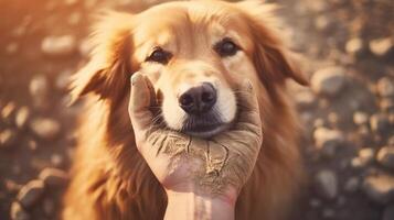 AI generated Close-up of dog paws, one adorned with a heart-shaped spot, symbolizing love and connection. Ai Generated. photo