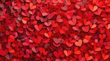 AI generated Delightful paper cut hearts backdrop, perfect for romantic Valentine's Day wallpaper, Ai Generated photo