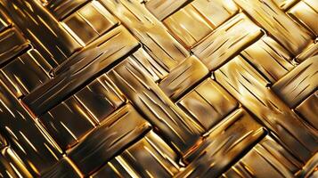 AI generated Shiny gold geometric metal texture adds elegance and sophistication, Ai Generated. photo