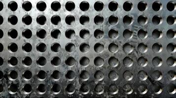 AI generated Abstract stainless steel checker plate with round hole punch, a rugged and industrial background. Ai Generated. photo