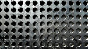 AI generated Abstract stainless steel checker plate with round hole punch, a rugged and industrial background. Ai Generated. photo