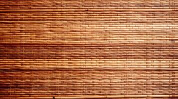 AI generated Brown bamboo weave texture, a nature background with handicraft charm. Ai Generated. photo