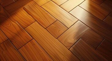 AI generated Create warmth with a wood tile flooring illustration for a background template, Ai Generated. photo