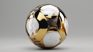 AI generated Explore the intricacy of a 3D rendered soccer ball, where cutting-edge technology meets the world's most beloved sport. Ai Generated. photo