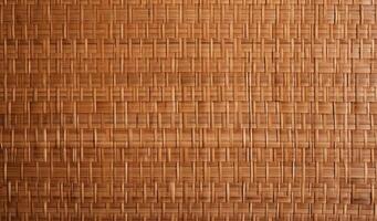 AI generated Brown bamboo weave texture, a nature background with handicraft charm. Ai Generated. photo