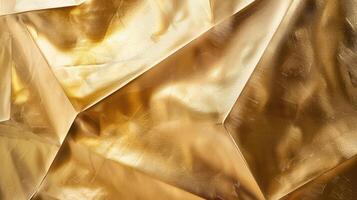 AI generated Shiny gold geometric metal texture adds elegance and sophistication, Ai Generated. photo