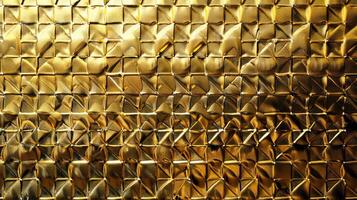 AI generated Shiny gold geometric metal texture adds elegance and sophistication, Ai Generated. photo