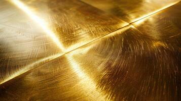 AI generated Shiny gold geometric metal texture adds elegance and sophistication, Ai Generated. photo