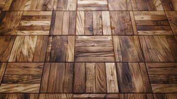 AI generated Create warmth with a wood tile flooring illustration for a background template, Ai Generated. photo