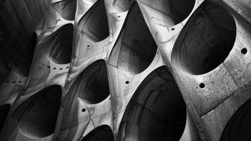 AI generated Abstract dark matter meets parametric pattern in solid concrete, a fusion of art and architecture. Ai Generated. photo