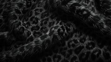 AI generated Close-up of black panther leopard fur print creates stunning background, Ai Generated. photo