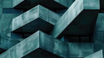 AI generated Geometric shapes create an intriguing pattern on a building facade, Ai Generated. photo