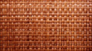 AI generated Brown bamboo weave texture, a nature background with handicraft charm. Ai Generated. photo