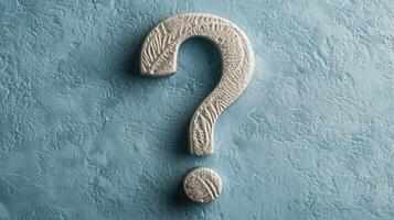 AI generated A solitary question mark on a clean background, symbolizing clarity and simplicity, Ai Generated. photo