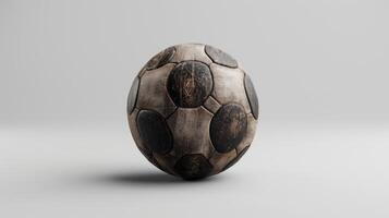 ai generado explorar el complejidad de un 3d prestados fútbol pelota, dónde innovador tecnología Satisface el del mundo más amado deporte. ai generado. foto