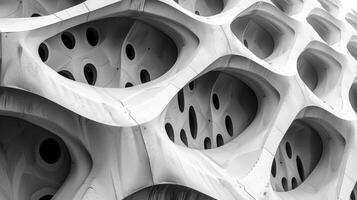 AI generated Abstract dark matter meets parametric pattern in solid concrete, a fusion of art and architecture. Ai Generated. photo