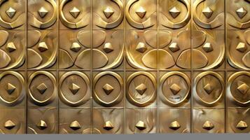 AI generated Shiny gold geometric metal texture adds elegance and sophistication, Ai Generated. photo