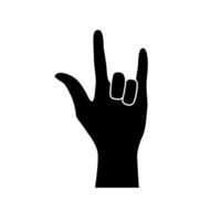 Rock hand icon vector. rock and roll illustration sign. rock concert symbol or logo. vector