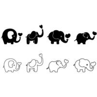 Baby elephant icon vector set. circus illustration sign collection. Love symbol.