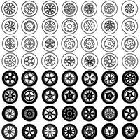 Car wheel icon vector set. Wheel illustration sign collection. Tire service symbol or logo.