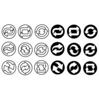 Reload icon vector set. Reset illustration sign collection. update symbol or logo.